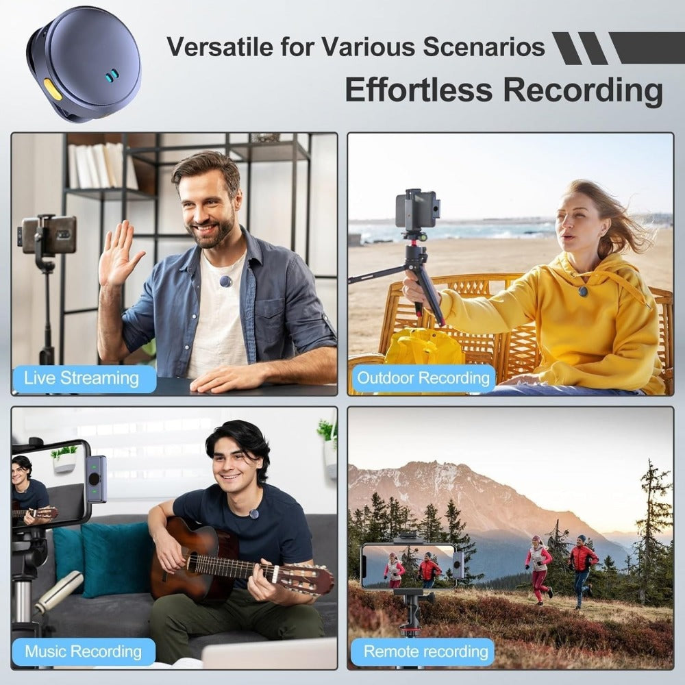 Recording Microphone, 2pcs, Wireless, USB-C, Microphones for Recording and Streaming