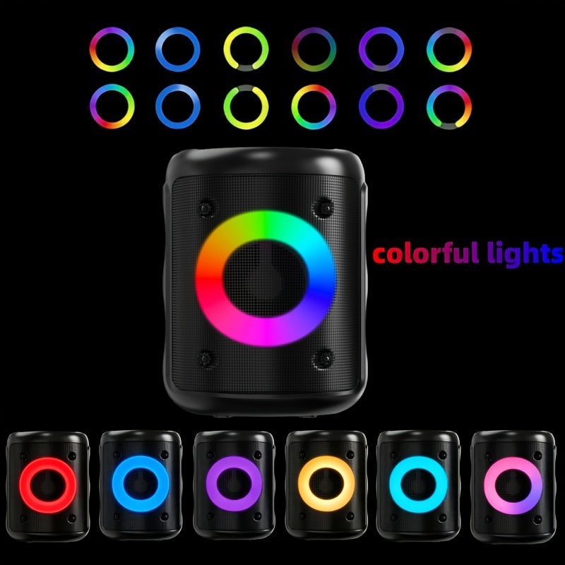 HY-312 Portable Karaoke System, Portable Speaker, Stereo Speaker, Subwoofer, Outdoor Wireless Speaker, Party Disco Light, TWS, TF, AUX, MIC, Microphone Selectable, Holiday Gift