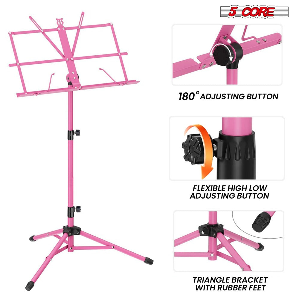 Folding Music Stand, Foldable, Adjustable, Core for Holding Sheet Music For Lessons