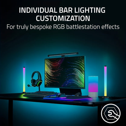 RGB Monitor Light Bars, 2-Piece USB Backlight Set with App and Remote Control