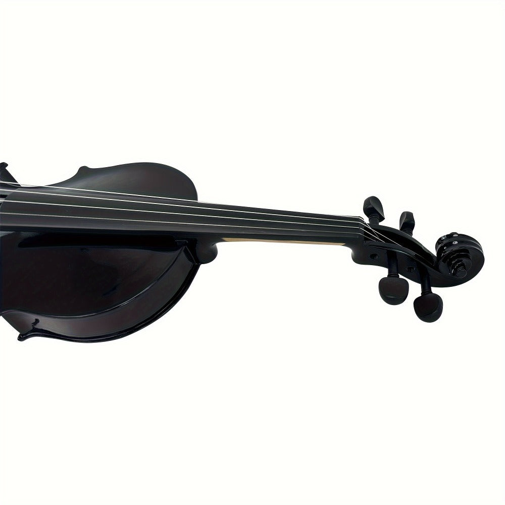 Full Size 4/4 Violin Kit, Black Beginner Violin with Hard Case and Bows