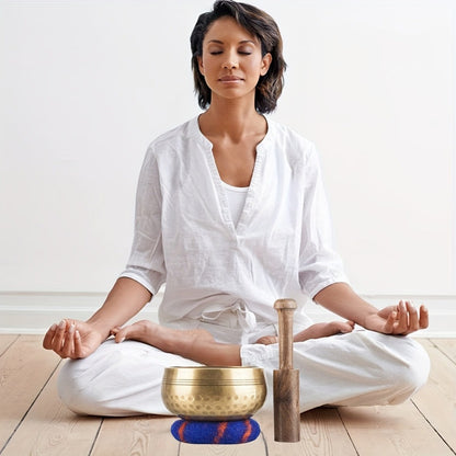 Handcrafted Nepali Singing Bowl Set with Mallet for Yoga and Meditation