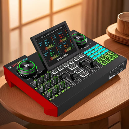 Tenlamp G10 Pro 5-Channel Audio Interface And DJ Mixer | 48V Phantom Power | USB Sound Card for Pc/Phone Live Streaming, KTV, Gaming, Recording