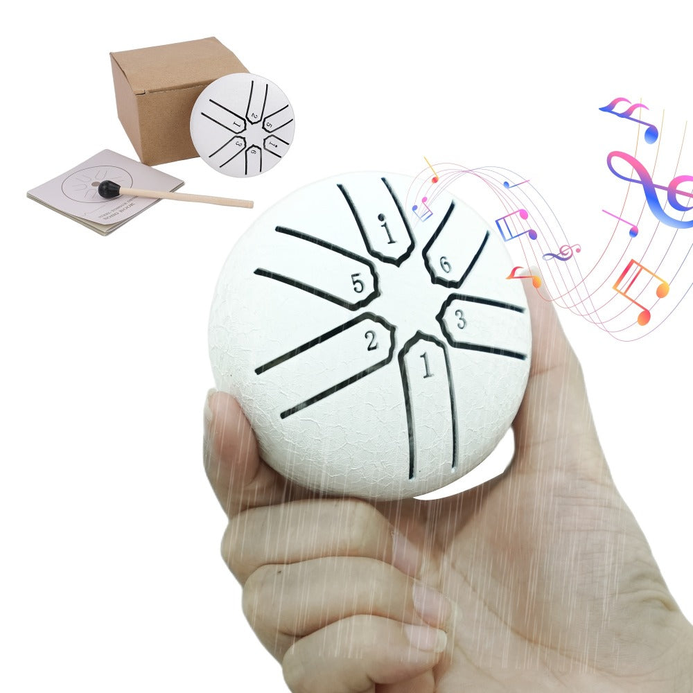 Steel Tongue Drum, 3-Inch 6-Tone Travel Rain Drum for Outdoor Music