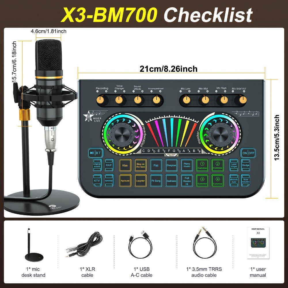 Portable Karaoke System, 36V, USB, Rechargeable, Professional, Podcast for Parties
