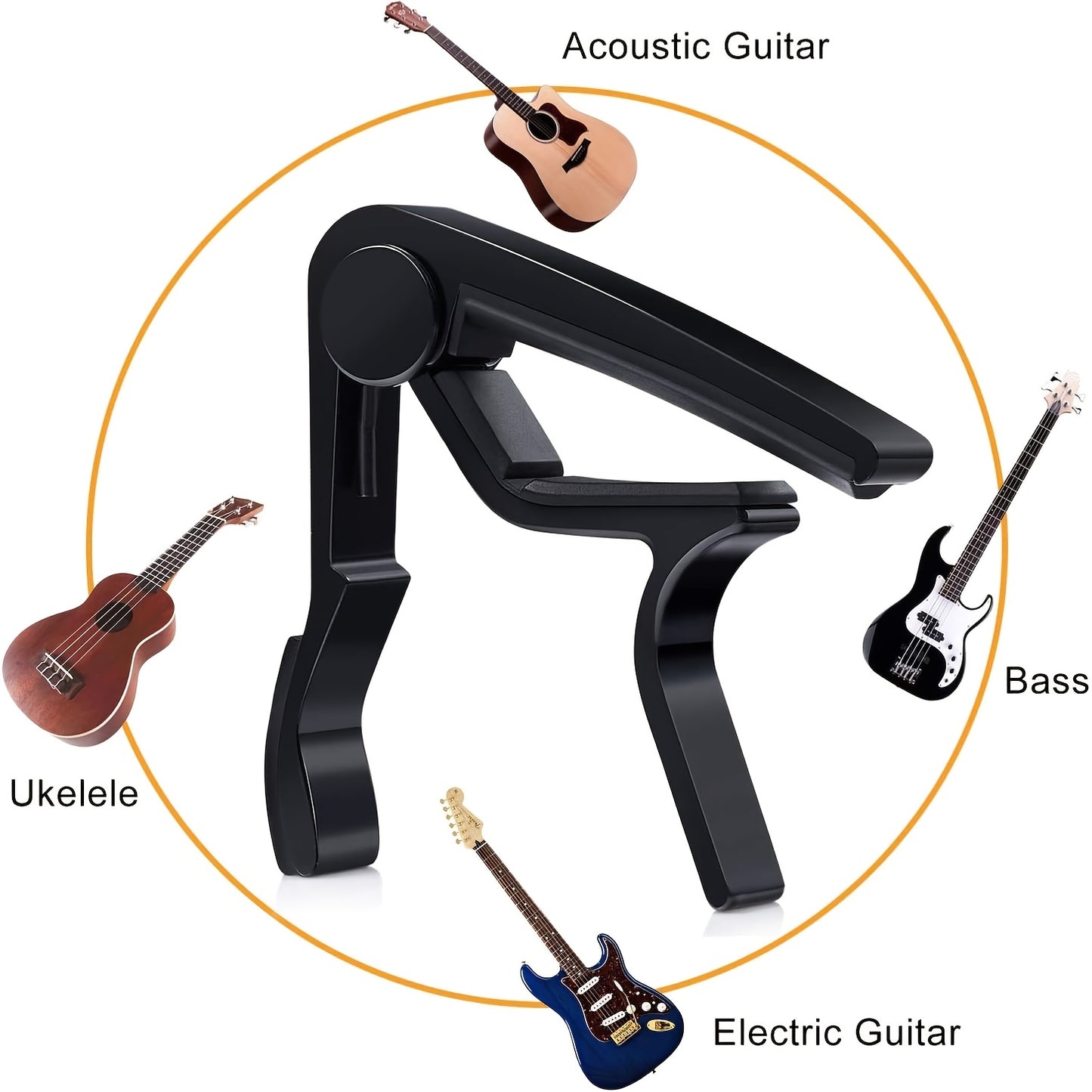 60pcs Acoustic Guitar Accessories Kit Including Guitar Strings, Tuner, Capo, 3-in-1 Restring Tool, Pick Holder, Bridge Pins, Nuts & Saddles, Finger Protector, Finger Picks, Fretboard Stickers