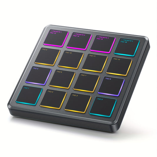Donner MINI MIDI Keyboard Controller Pad Beat Maker Machine 16 Beat Pads Mini Drum Machine Music Repeat, Music Production Software