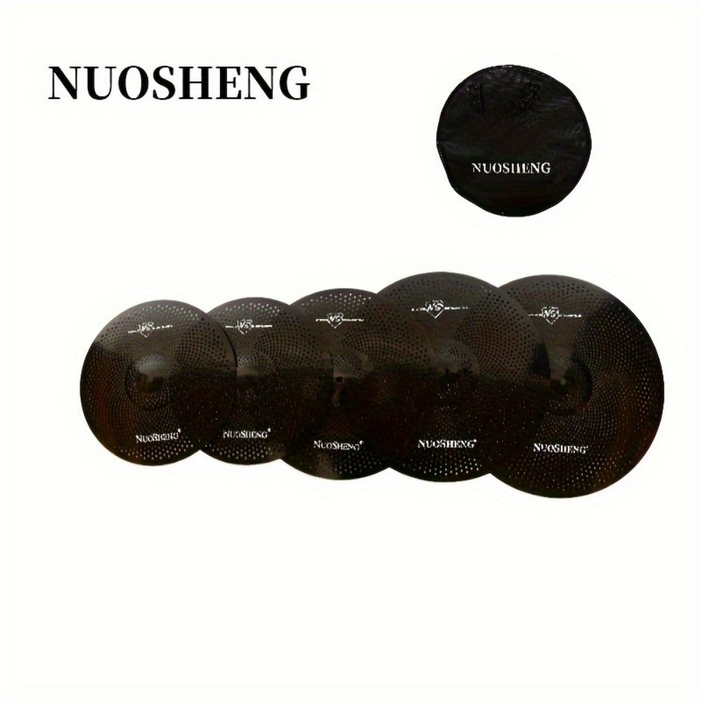 Drum and Cymbal Mute Set, 5pcs, Jazz, Cymbals for Lower-Volume Drum Practice And Rehearsal