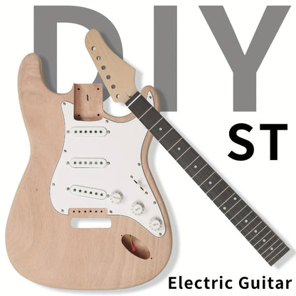 DIY Guitar Kit with Mahogany Body, Ebony Fingerboard and Maple Neck, 6 String DIY Electric Guitar Kit with Classic Design, Easy Installation & Full Equipment to Build Your Own Guitar detail image - detail view 3