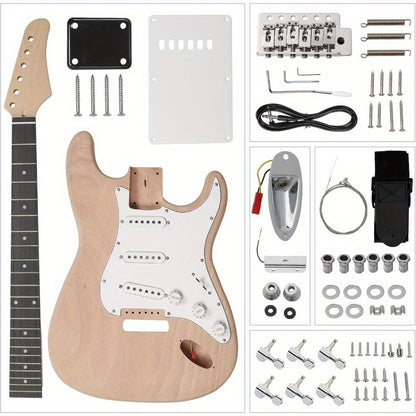 DIY Guitar Kit with Mahogany Body, Ebony Fingerboard and Maple Neck, 6 String DIY Electric Guitar Kit with Classic Design, Easy Installation & Full Equipment to Build Your Own Guitar detail image - detail view 9