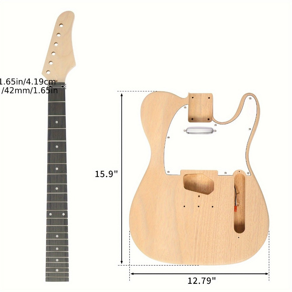 DIY Guitar Kit with Mahogany Body, Ebony Fingerboard and Maple Neck, 6 String DIY Electric Guitar Kit with Classic Design, Easy Installation & Full Equipment to Build Your Own Guitar product image