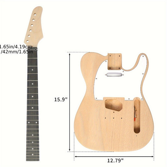 DIY Guitar Kit with Mahogany Body, Ebony Fingerboard and Maple Neck, 6 String DIY Electric Guitar Kit with Classic Design, Easy Installation & Full Equipment to Build Your Own Guitar product image