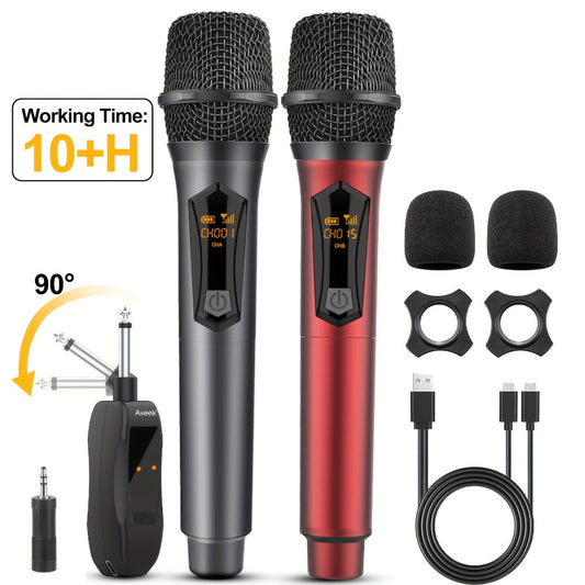 Dual Wireless Handheld Microphone System with Rechargeable Receiver shown in the main product view