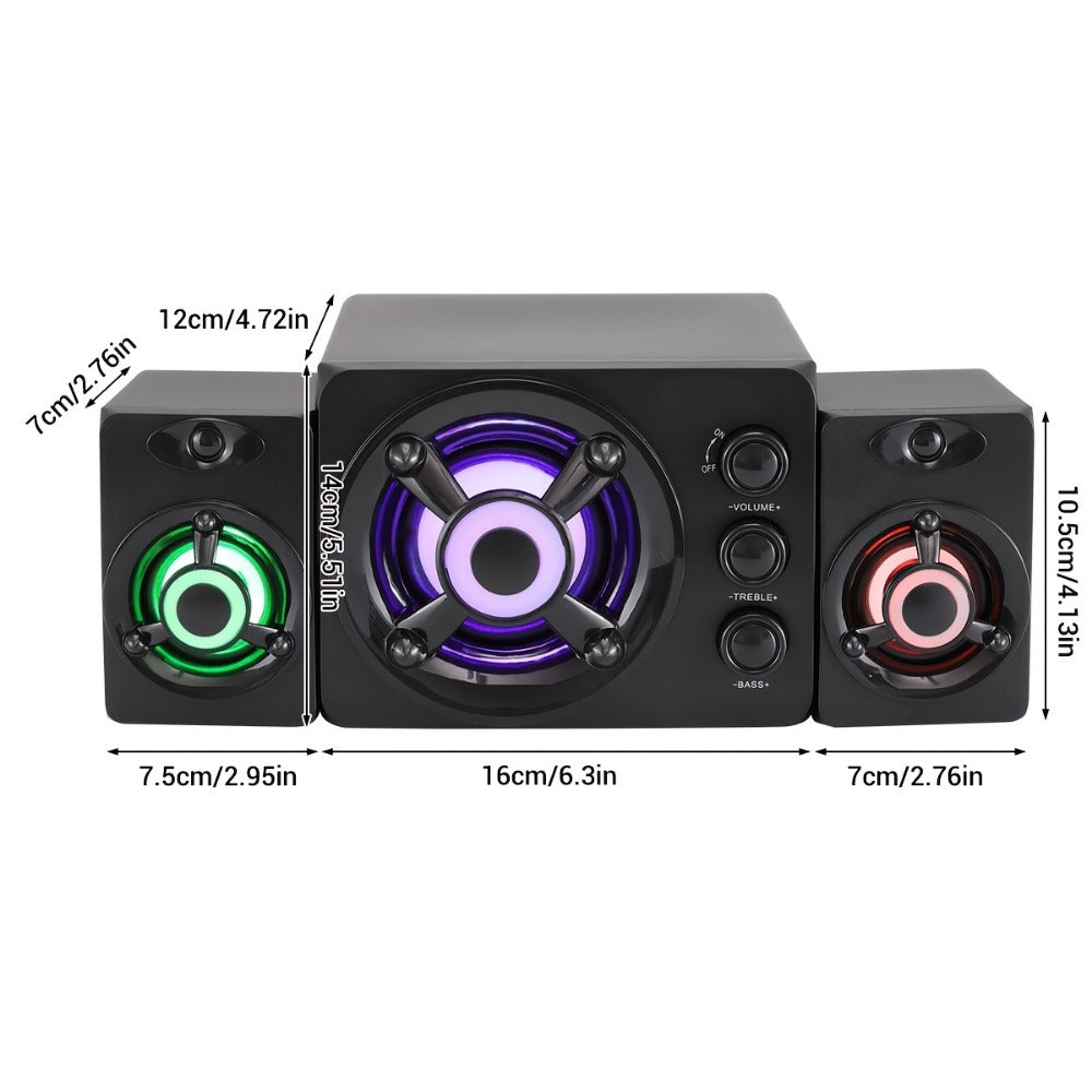 Portable PA Speaker, 3.5mm, RGB, USB, Computer, Speakers, Subwoofer for Parties