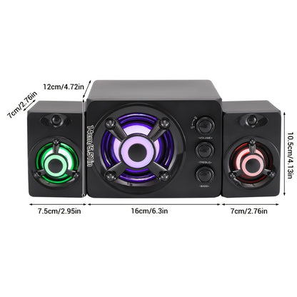 Portable PA Speaker, 3.5mm, RGB, USB, Computer, Speakers, Subwoofer for Parties