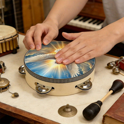 Handheld Tambourine, This, Adult, Dove for Rhythm Practice for Home Practice, Rehearsal