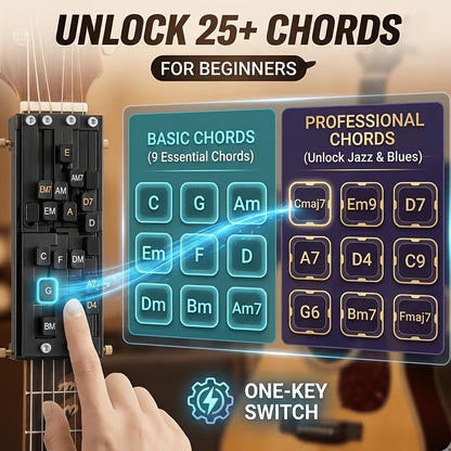 Guitar Chord Trainer, Guitar Chord Presser, Portable for Beginner Chord Fingering