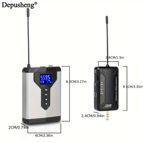 DEPUSHENG Q7 Wireless Lavalier Microphone System Lapel Mic With Rechargeable Bodypack And Receiver Wireless Micro Phone For SLR Cameras, Audio Mixer, Computer, Phone Ect.