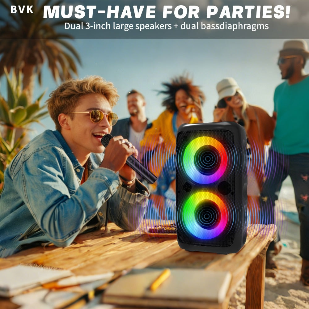 Portable PA Speaker, Upgraded MOS-1265-1 Wireless, RGB, Wireless, MOS-1265, Enhanced