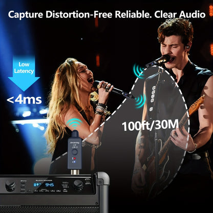 Portable PA Speaker, Condenser, Wireless, Microphone, Transmitter for Parties and Karaoke