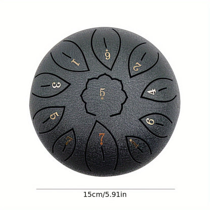 6 Inch Steel Tongue Drum with Handbag Drumsticks 11 Notes Percussion Musical Instrument Yoga Meditation Sound D Major Large Ethereal Drum