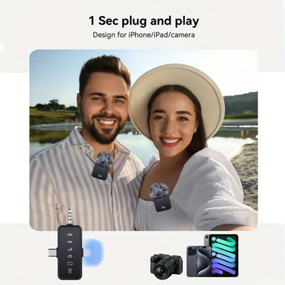 Recording Microphone, Wireless, Portable, Lavalier for Recording and Streaming