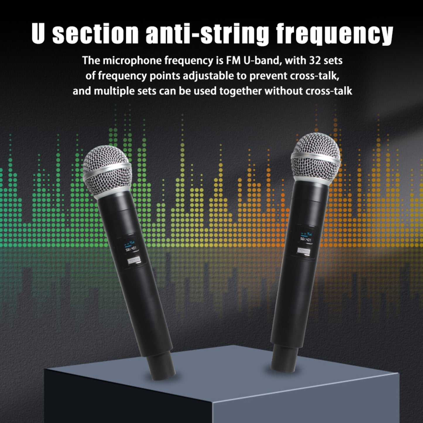 Dual-Channel Wireless Microphone System with 2 Handheld Microphones, Suitable for Events, Podcasts, Live Broadcasts, And Meetings with Low Latency (Rechargeable Version)