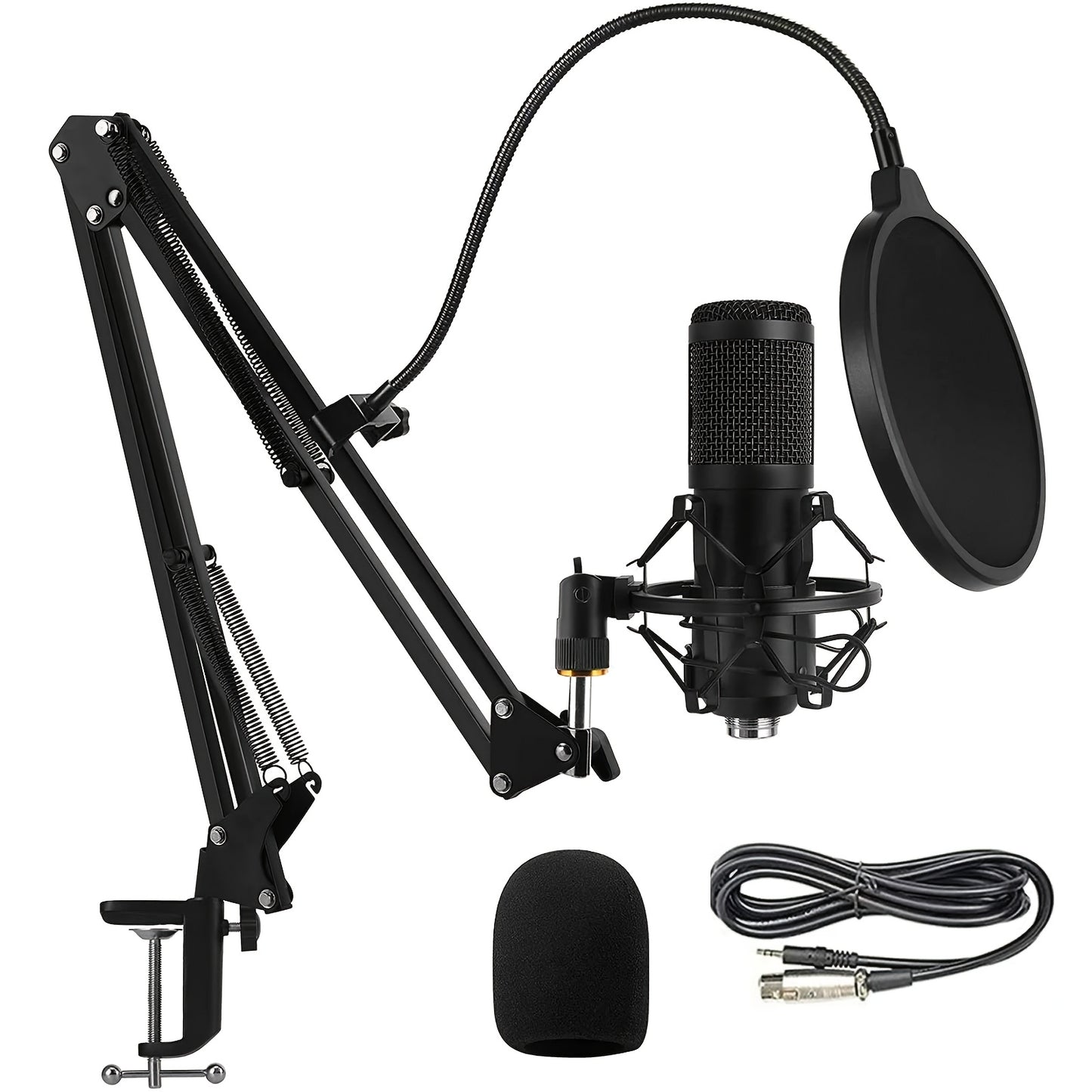 Podcast Equipment Bundle, BM-800 Recording Studio Package with Voice Changer, Live Sound Card - Audio Interface for Laptop Computer Vlog Living Broadcast Live Streaming [V8S for 1/2/V8/V8K for 1/2/F998/M6/V10X Pro], Includes Complimentary Earphones