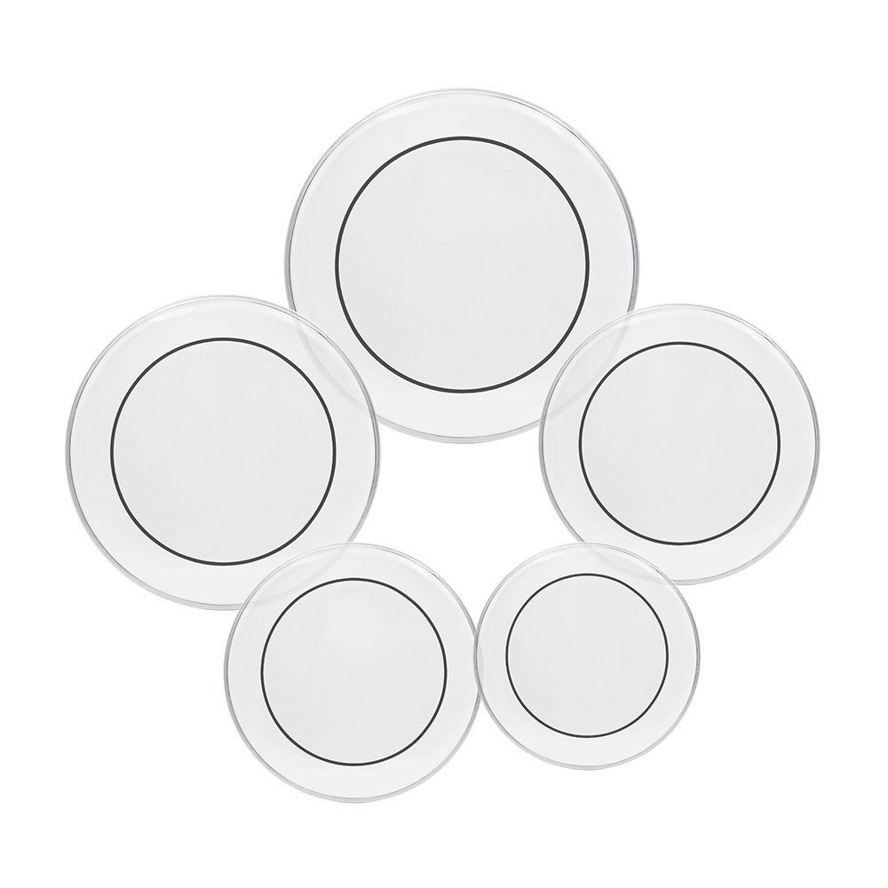 Transparent Drum Head Set, 12 to 22-Inch Heads for Compatible Drum Kits