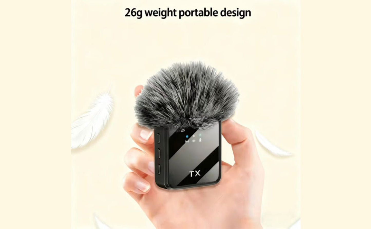 Recording Microphone, Wireless, 328ft, 3-in-1, Mini for Recording and Streaming
