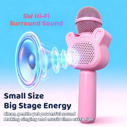 6-in-1 Wireless Karaoke Microphone Speaker with LED Lights and TWS