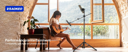 Portable Tripod Microphone Boom Stand with Clip and Carrying Bag