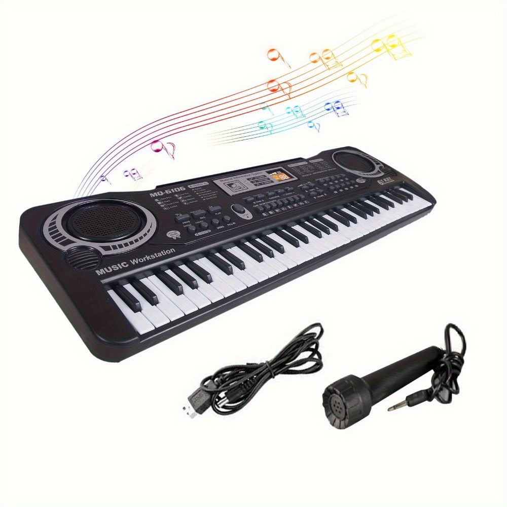 Portable Electronic Keyboard, Full Size, USB, Portable, Key, Microphone, Full for Beginner