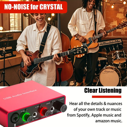 USB Audio Interface, 48V, USB, 192Khz, 24Bit/192Khz, Solo, 48V for Recording and Streaming