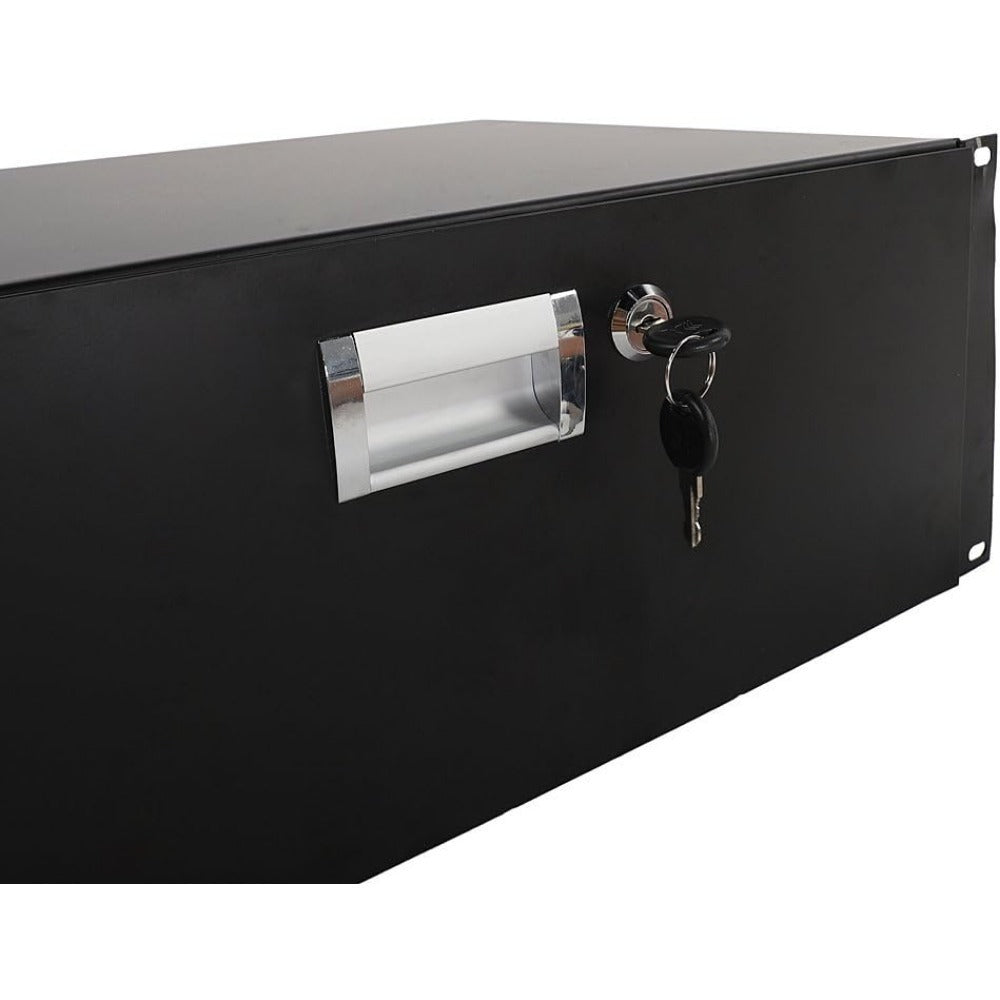 2U Rack Mount Drawer, Locking Storage for 19-Inch AV, Network and DJ Racks