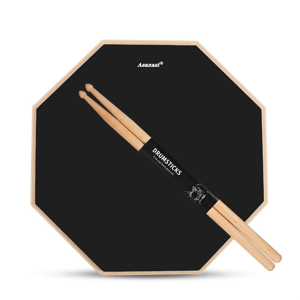 12-Inch Drum Practice Pad Set with Adjustable Snare Stand, Sticks and Bag