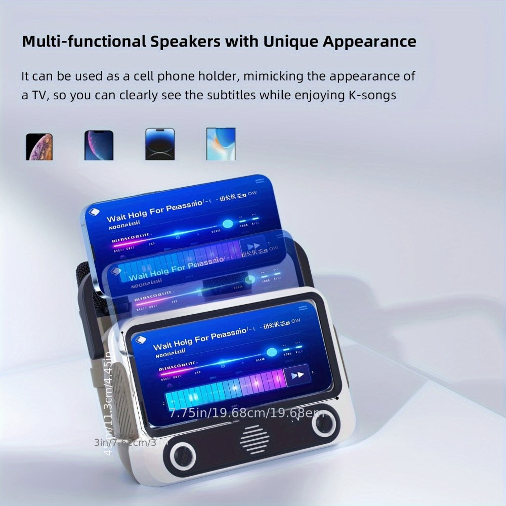 Portable PA Speaker, White, Wireless, USB-C, Karaoke, Machine for Parties and Karaoke