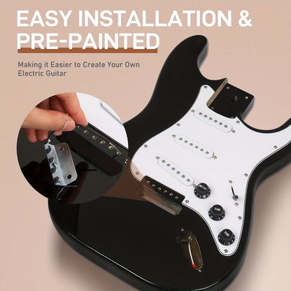 Glarry DIY GST Style Electric Guitar Kit, 6-String, with Mahogany Body, Maple Neck, Wood Finish for DIY Unique Guitar, Festival/Birthday Gift for Music Lover