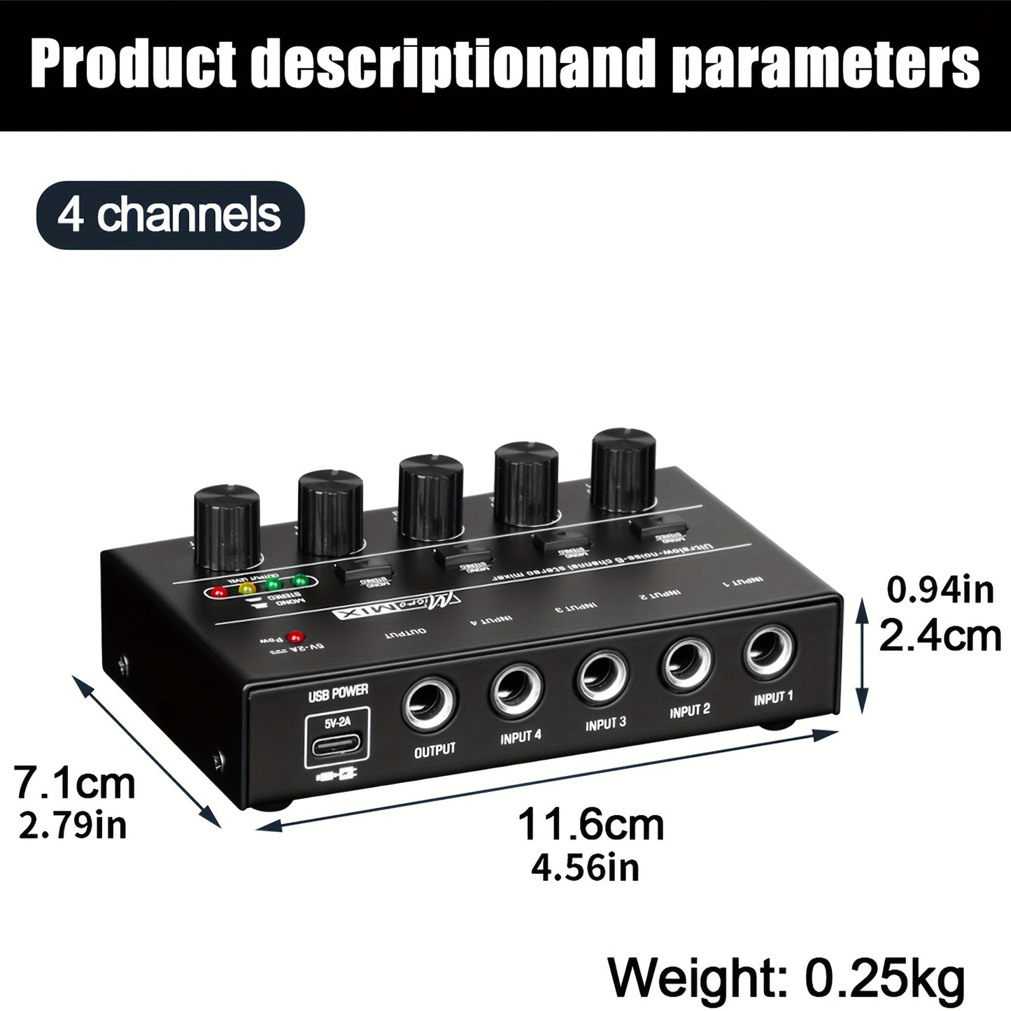 4 6 8 Channel USB Mixer Interface Expander Featuring Noise Reduction for Converting Mono to Stereo Output