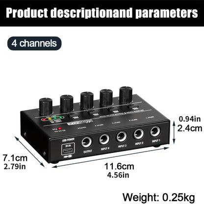 4 6 8 Channel USB Mixer Interface Expander Featuring Noise Reduction for Converting Mono to Stereo Output