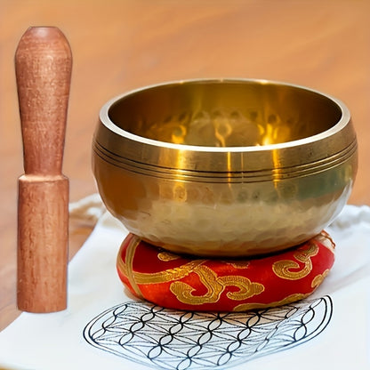 Tibetan Singing Bowl Set with Mallet and Washers for Meditation and Yoga