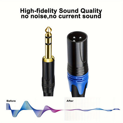 1 XLR Male to 1/4 Inch (6. 35mm)TRS Jack, Balanced 6. 35mm TRS Plug to 3-pin XLR Cable, Suitable for Microphones, Speakers, Stage, DJ, Etc.