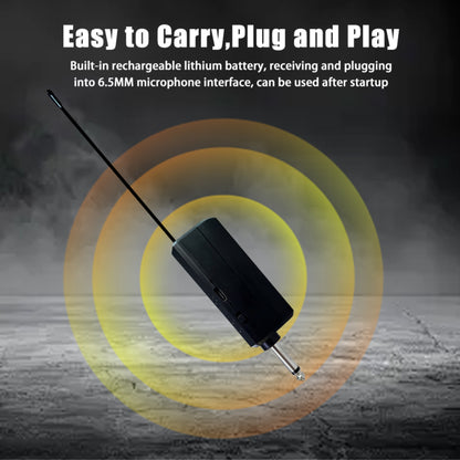 Dual-Channel Wireless Microphone System with 2 Handheld Microphones, Suitable for Events, Podcasts, Live Broadcasts, And Meetings with Low Latency (Rechargeable Version)