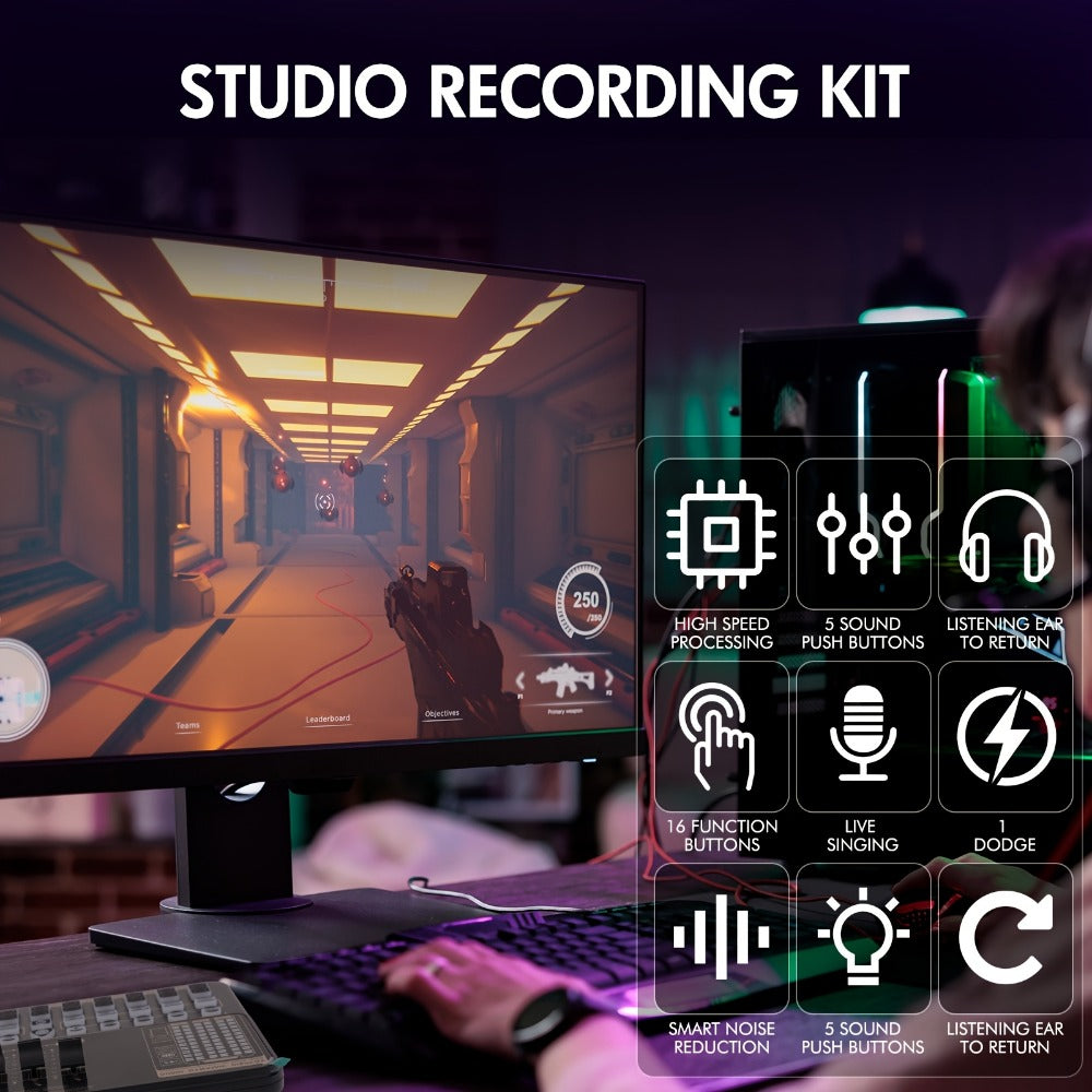 USB Audio Interface, V8K + BM800, USB-C, USB, Podcast, Equipment, Bundle for Recording