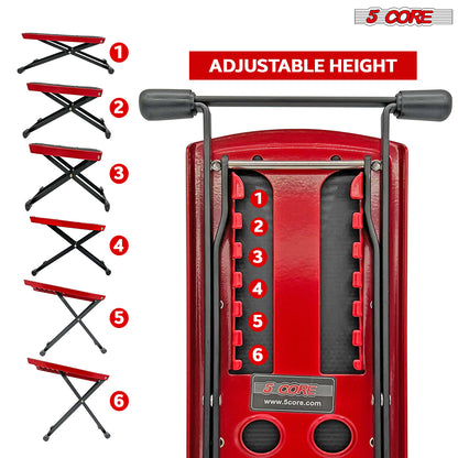 5 Core Guitar Foot Stool Height Adjustable Folding Leg Rest Portable Classical Footrest