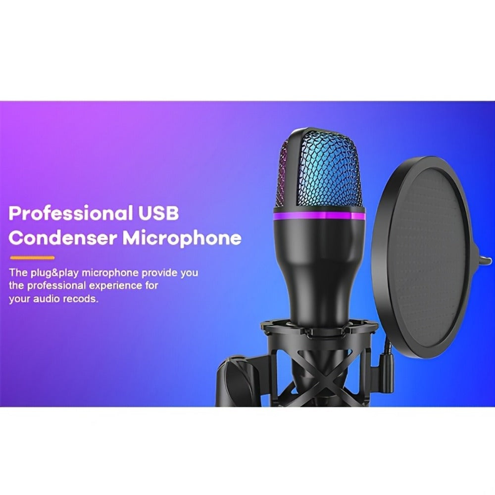 Recording Microphone, USB, Condenser, XLR, Podcast for Recording and Streaming