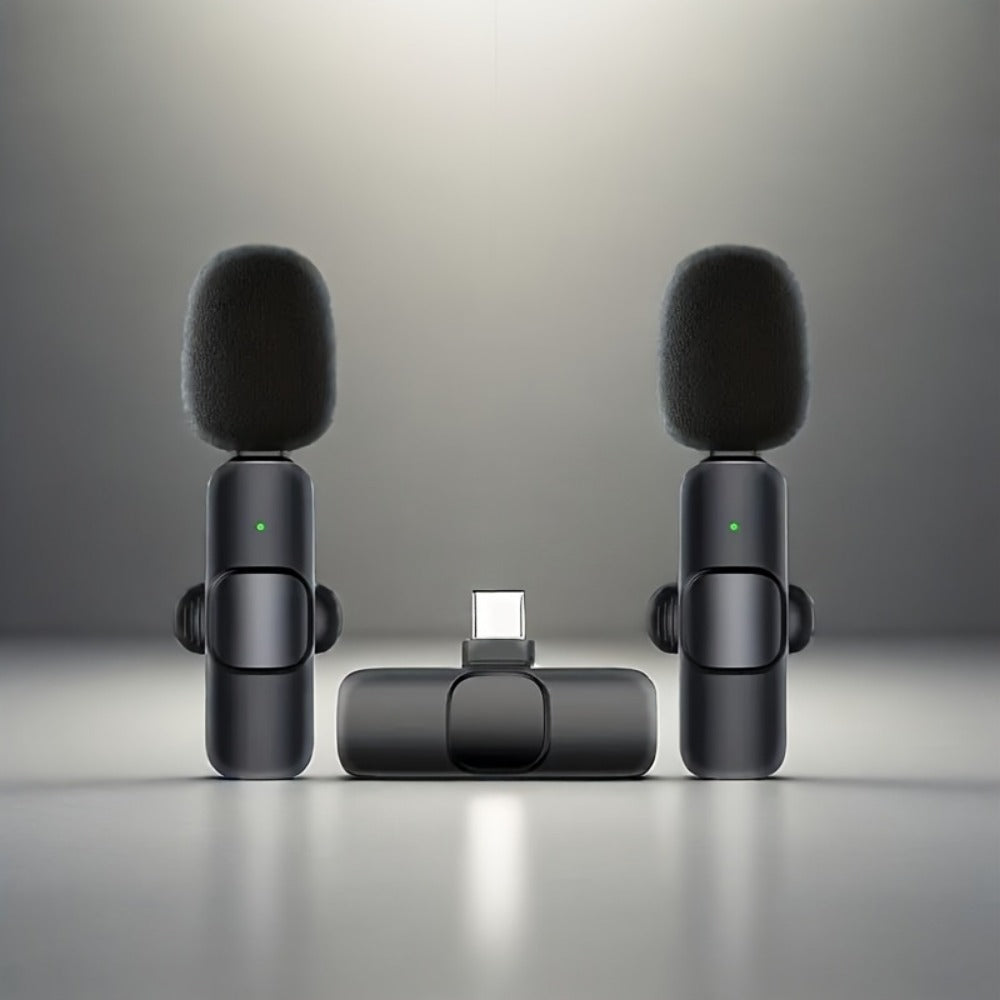 Recording Microphone, Wireless Lavalier Microphone, Wireless, USB-C, 4-Pack, Lavalier