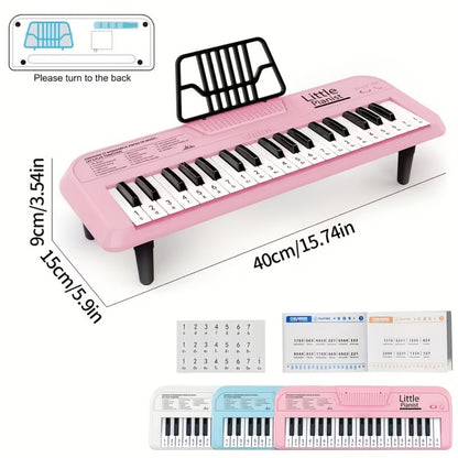 Mini Piano Keyboard, Blue, Portable, 37-key, Children for Basic Music Play And Portable