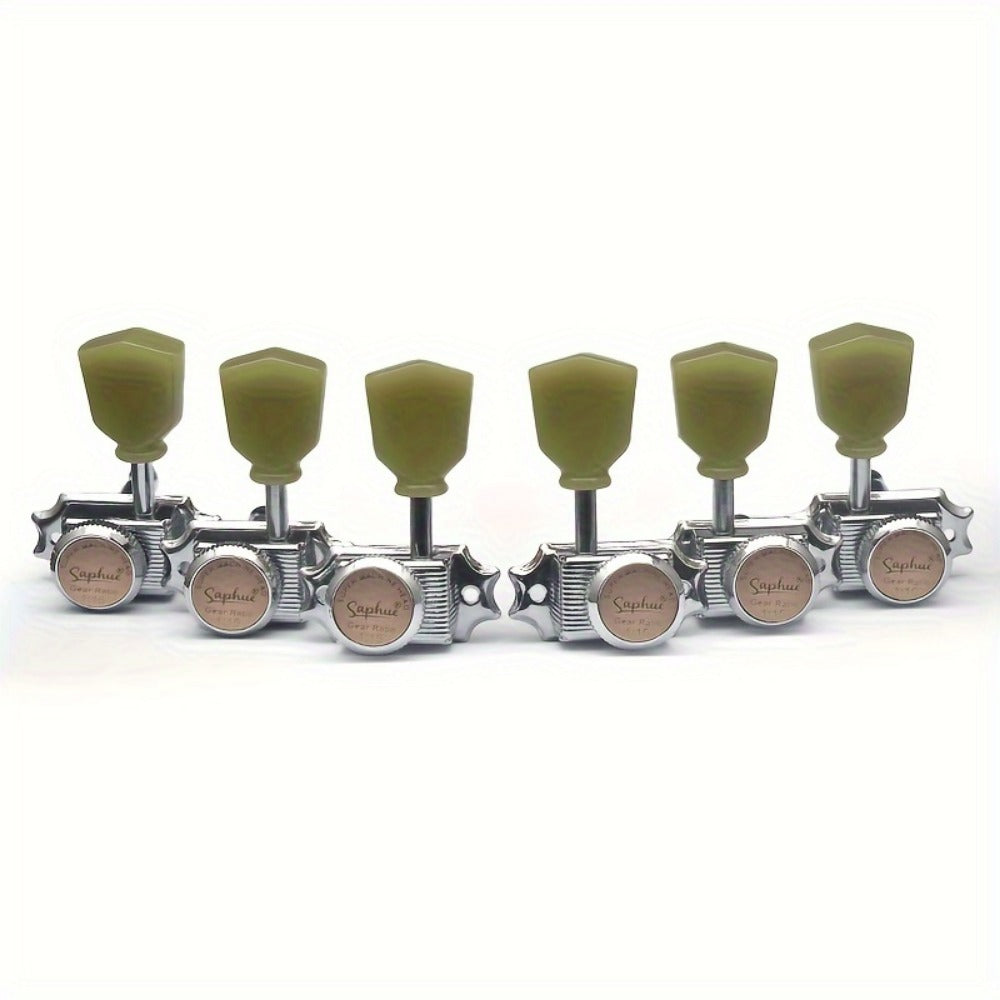 3+3 Locking Guitar Tuners, 1:15 Ratio, Black Gold or Chrome Set
