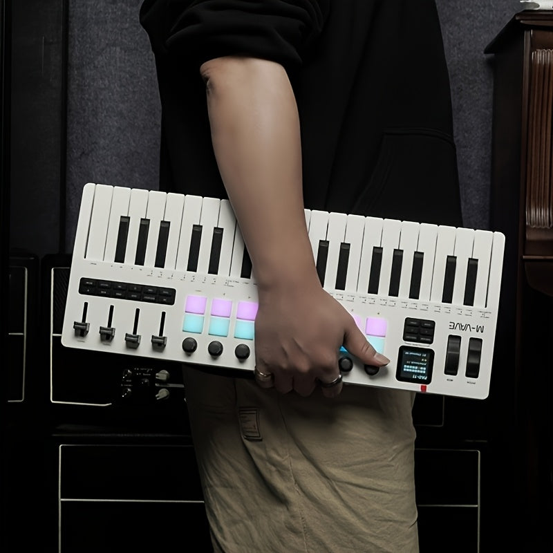 M-VAVE SMK-37 Pro Portable MIDI Keyboard with 37 Keys, Synthesizer, Music Composition Controller, And Drum Pads